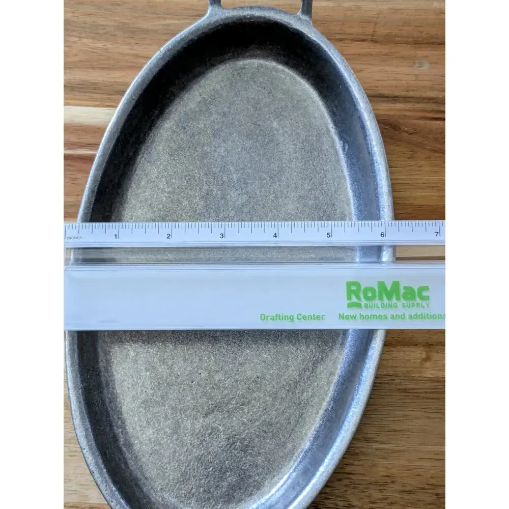 Vintage York Metalcrafters Pewter Oval Serving Dish Casserole Tray  Handles 12